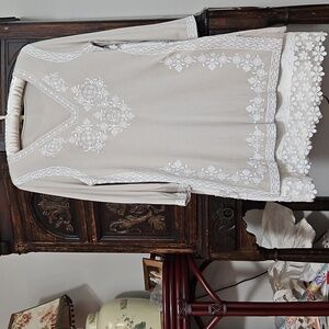 2pce Elegant Outfit Lace Embroidered Sequined Minimalist With Flare